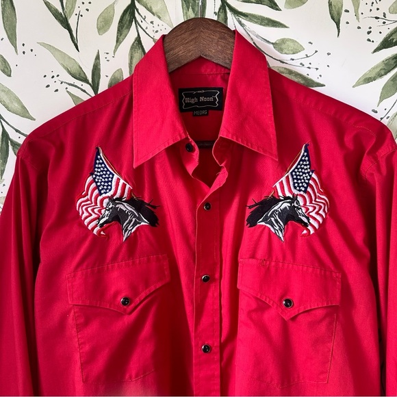 Vintage High Noon Pearl Snap Button Down Shirt. Medium. - Picture 2 of 8